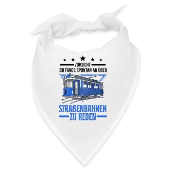 Straßenbahn Geschenk Straßenbahnfahrer Tram S-Bahn - Bandana - Weiß - Vorne