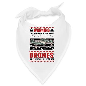 Drohne Drohnenpilot Quadrocopter - Bandana - Weiß - Vorne