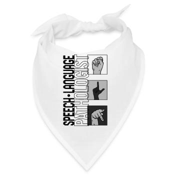 Sprache Sprache Pathologe Hemd, Rede - Bandana - Weiß - Vorne