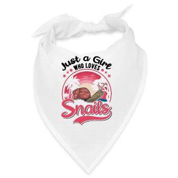 Schnecken Mädchen Snail Girl - Bandana - Weiß - Vorne