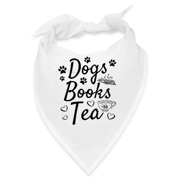 Dogs Books Tea Book Reading Books Dog Owner Book - Bandana - Weiß - Vorne