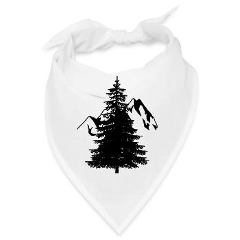 Tanne Fichte Nadelbaum Natur Gebirge Berg Alpen - Bandana - Weiß - Vorne