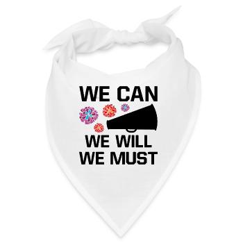 We Can We Must We Will Cheerleading Cheerleader Da - Bandana - Weiß - Vorne