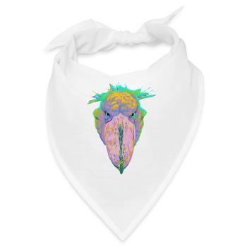 Bunter Splash Vogel Schuhschnabel - Bandana - Weiß - Vorne