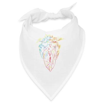 Bunter Vogel Schuhschnabel - Bandana - Weiß - Vorne