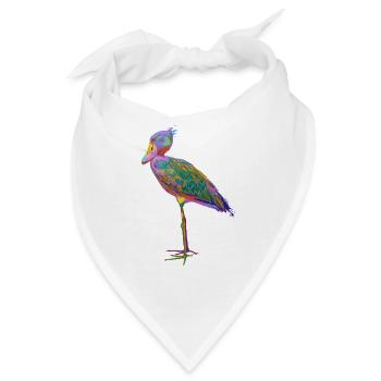 Bunter Splash Vogel Schuhschnabel - Bandana - Weiß - Vorne