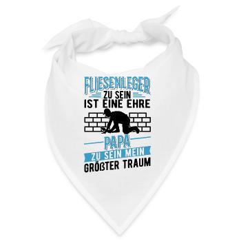 Fliesenleger und Papa Fliesenleger Vatertag - Bandana - Weiß - Vorne