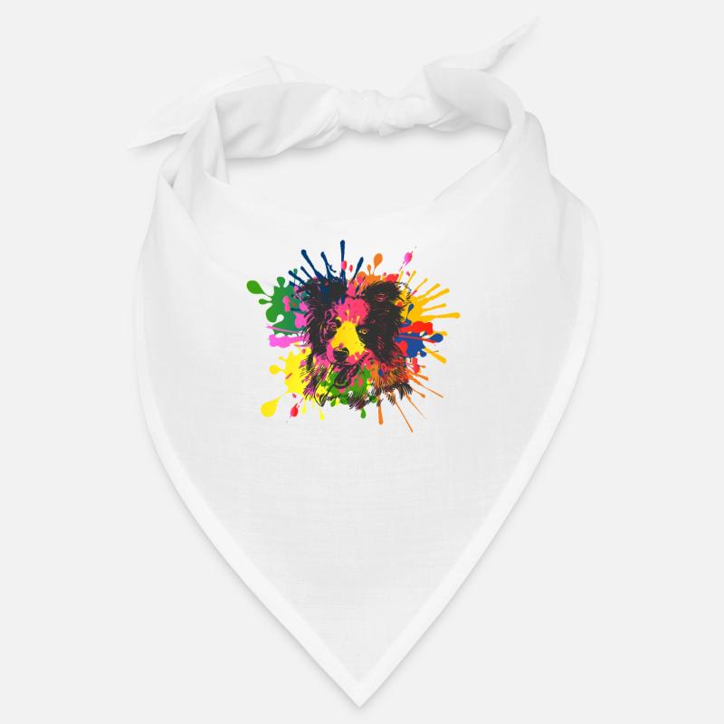 Border collie dans un portrait d’art splash - canin Bandana