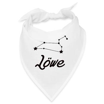 Sternzeichen Löwe - Tierkreiszeichen - Bandana - Weiß - Vorne