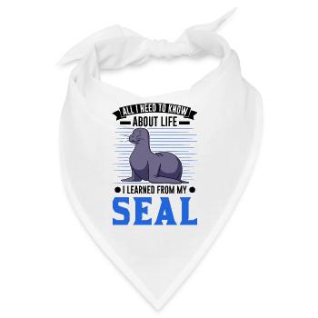 Robbe Geschenk Seal Seelöwe - Bandana - Weiß - Vorne