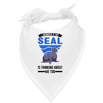 Robbe Geschenk Seal Seelöwe - Bandana - Weiß - Vorne