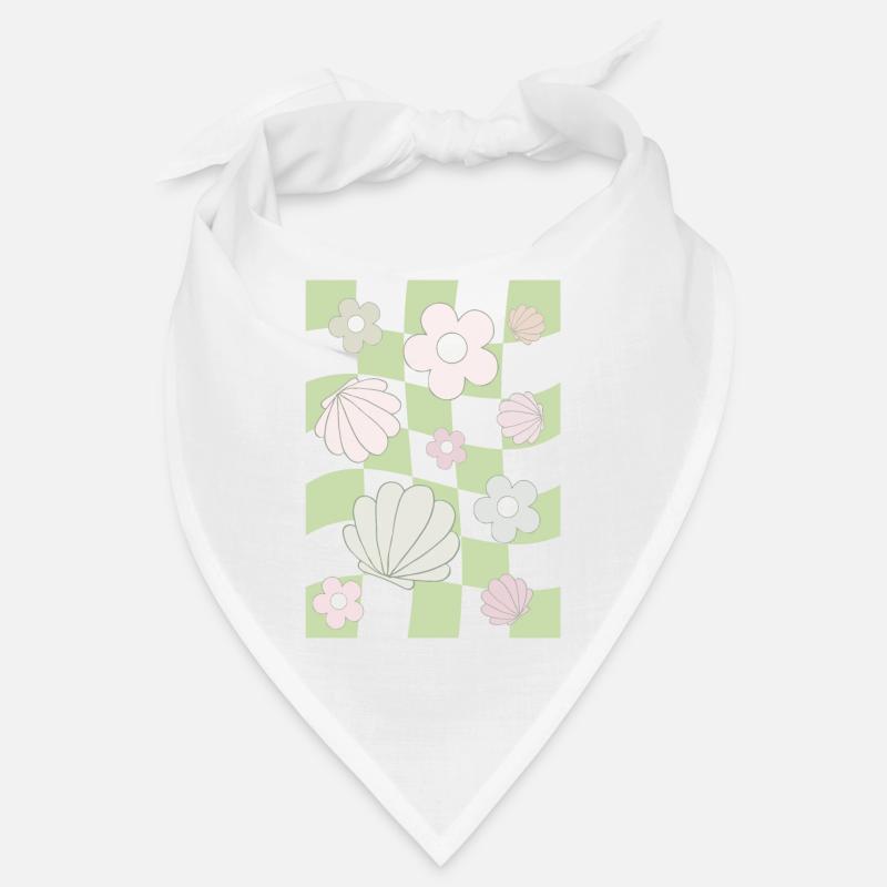 Pastel Danois Esthétique Fleur Coquille Abstrak Bandana