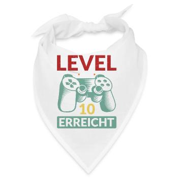 Level 10 Erreicht Gamer - Bandana - Weiß - Vorne