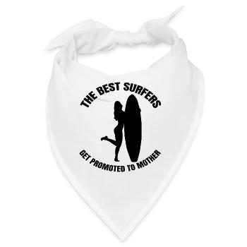 Surferin Mutter Surfbrett Mom surfen Wellenreiten - Bandana - Weiß - Vorne