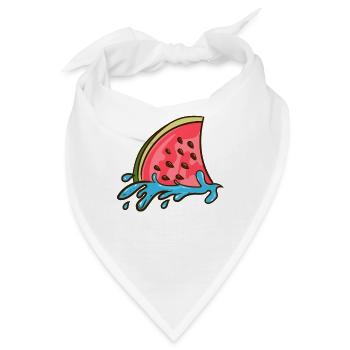 Haifischflosse als Wassermelone - Bandana - Weiß - Vorne