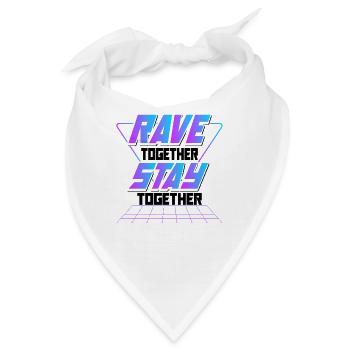Raves Together Electronic Dance EDM DJ Club Music - Bandana - Weiß - Vorne