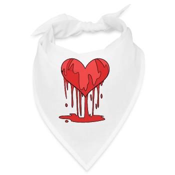 Herz Blut - Bandana - Weiß - Vorne