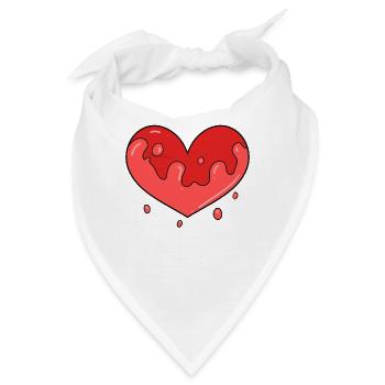 Herz Blut - Bandana - Weiß - Vorne