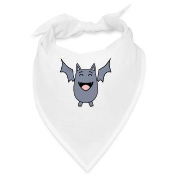 Fledermaus - Bandana - Weiß - Vorne