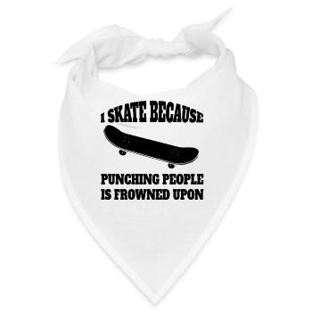 Skateboard Skater Sakten Skateboarding Longboard - Bandana - Weiß - Vorne