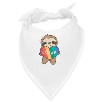 Regenbogen Herzen Pride LGBTQ süße tiere Faultier - Bandana - Weiß - Vorne