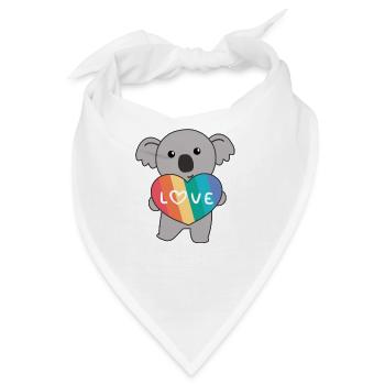 Regenbogen Herzen Pride LGBTQ süße tiere Koala - Bandana - Weiß - Vorne