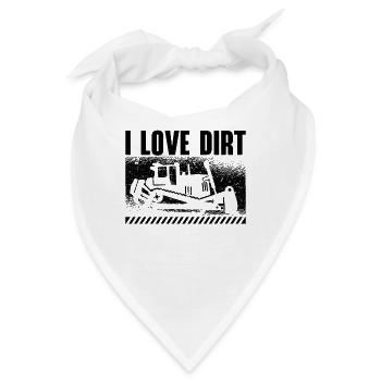 Bagger Bauarbeiter Raupe Bulldozer Geschenkidee - Bandana - Weiß - Vorne