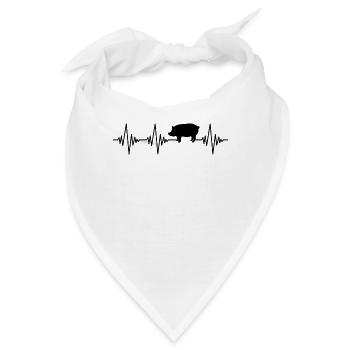 Schwein Herzschlag - Bandana - Weiß - Vorne