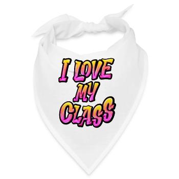 Ich liebe meine Klasse - Bandana - Weiß - Vorne