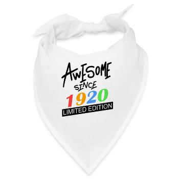 1920 - Jahrgang 1920 - Fantastisch seit 1920 - Bandana - Weiß - Vorne