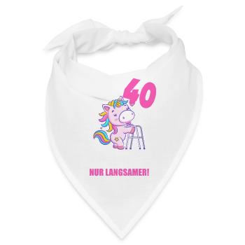 Mit 40 nichts anders nur langsamer 40 Geburtstag - Bandana - Weiß - Vorne