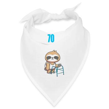 Mit 70 nichts anders nur langsamer 70 Geburtstag - Bandana - Weiß - Vorne