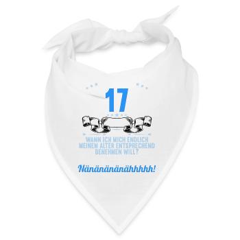 Ich bin 17 Jahre alt 17 Geburtstag - Bandana - Weiß - Vorne