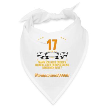 Ich bin 17 Jahre alt 17 Geburtstag - Bandana - Weiß - Vorne