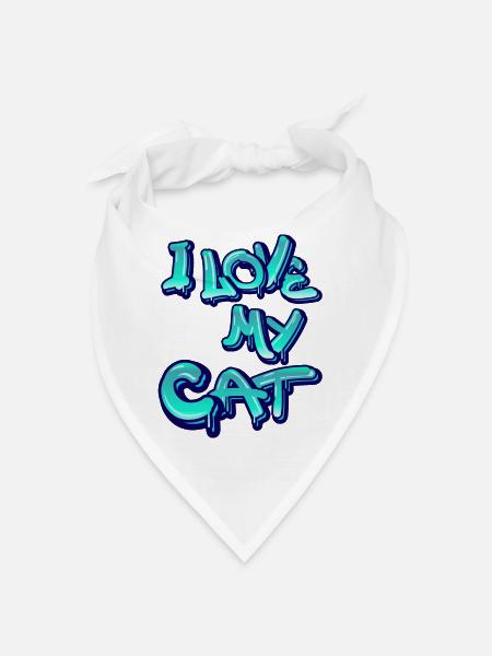 I love my cat - Bandana - white - Front