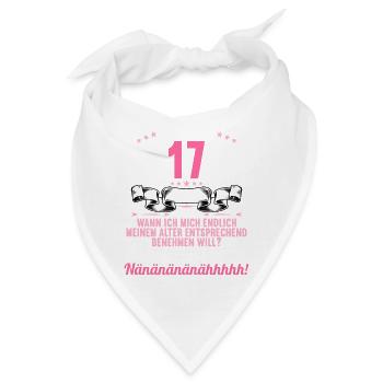 Ich bin 17 Jahre alt 17 Geburtstag - Bandana - Weiß - Vorne