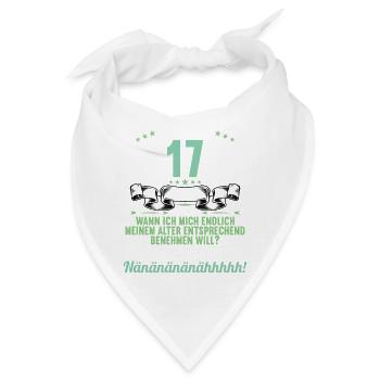 Ich bin 17 Jahre alt 17 Geburtstag - Bandana - Weiß - Vorne