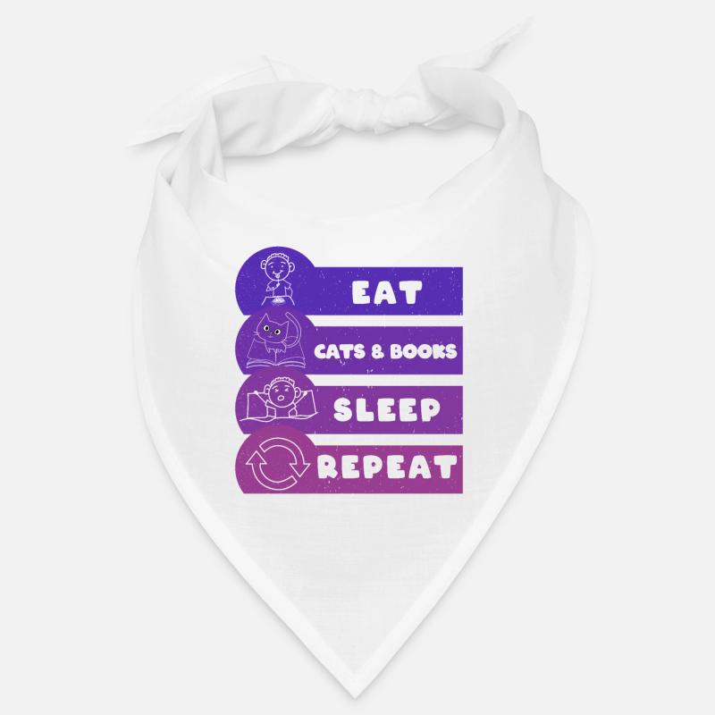 Manger des chats et des livres Dormir Répéter Bandana