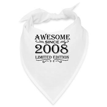 2008 - Jahrgang 2008 - Fantastisch seit 2008 - Bandana - Weiß - Vorne
