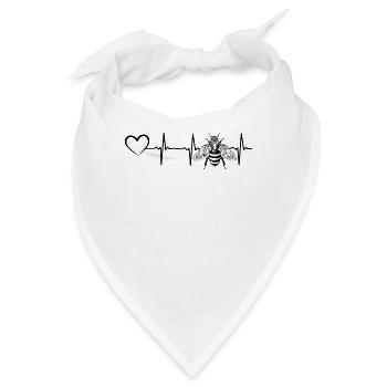 Honeybee Heartbeat Heart Bee Honeybee Lover Imker - Bandana - Weiß - Vorne