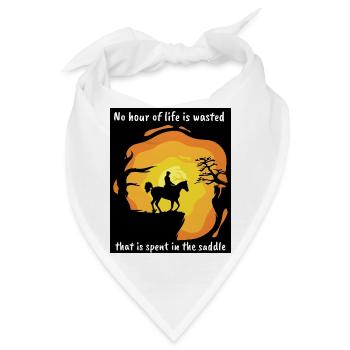 Reitersprüche Reiten Sonnenuntergang Reiter Pferd - Bandana - Weiß - Vorne