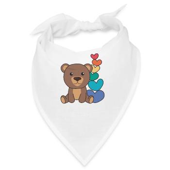 Regenbogen Herzen Pride LGBTQ süße tiere Bär - Bandana - Weiß - Vorne