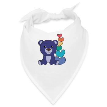 Regenbogen Herzen Pride LGBTQ süße tiere Bär - Bandana - Weiß - Vorne
