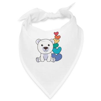 Regenbogen Herzen Pride LGBTQ süße tiere Eisbär - Bandana - Weiß - Vorne