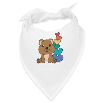 Regenbogen Herzen Pride LGBTQ süße tiere Quokka - Bandana - Weiß - Vorne