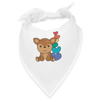 Regenbogen Herzen Pride LGBTQ süße tiere Reh - Bandana - Weiß - Vorne