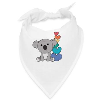 Regenbogen Herzen Pride LGBTQ süße tiere Koala - Bandana - Weiß - Vorne