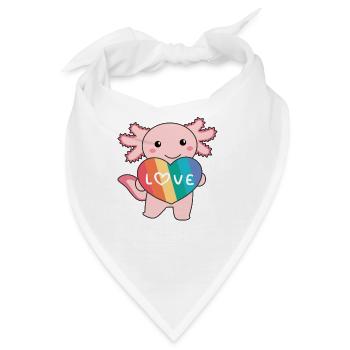Regenbogen Herzen Pride LGBTQ süße tiere Axolotl - Bandana - Weiß - Vorne