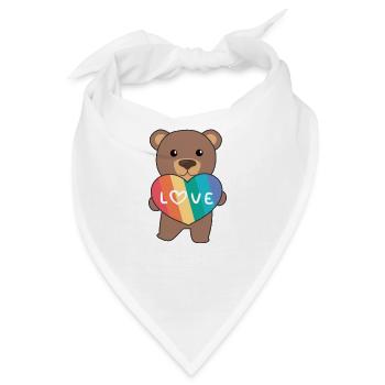 Regenbogen Herzen Pride LGBTQ süße tiere Bär - Bandana - Weiß - Vorne