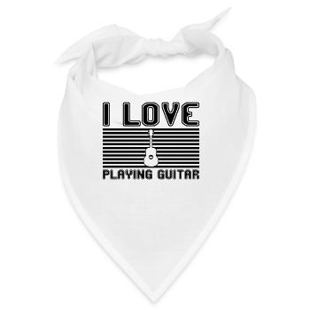 I love playing guitar - Bandana - Weiß - Vorne